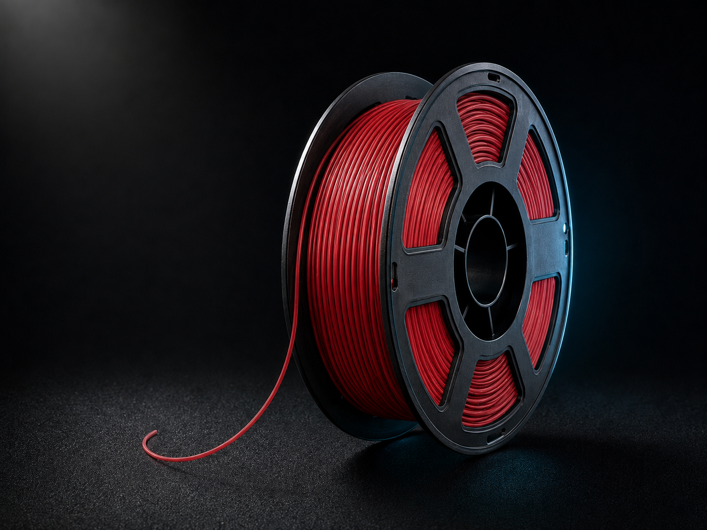 Spool of deep red ABS filament