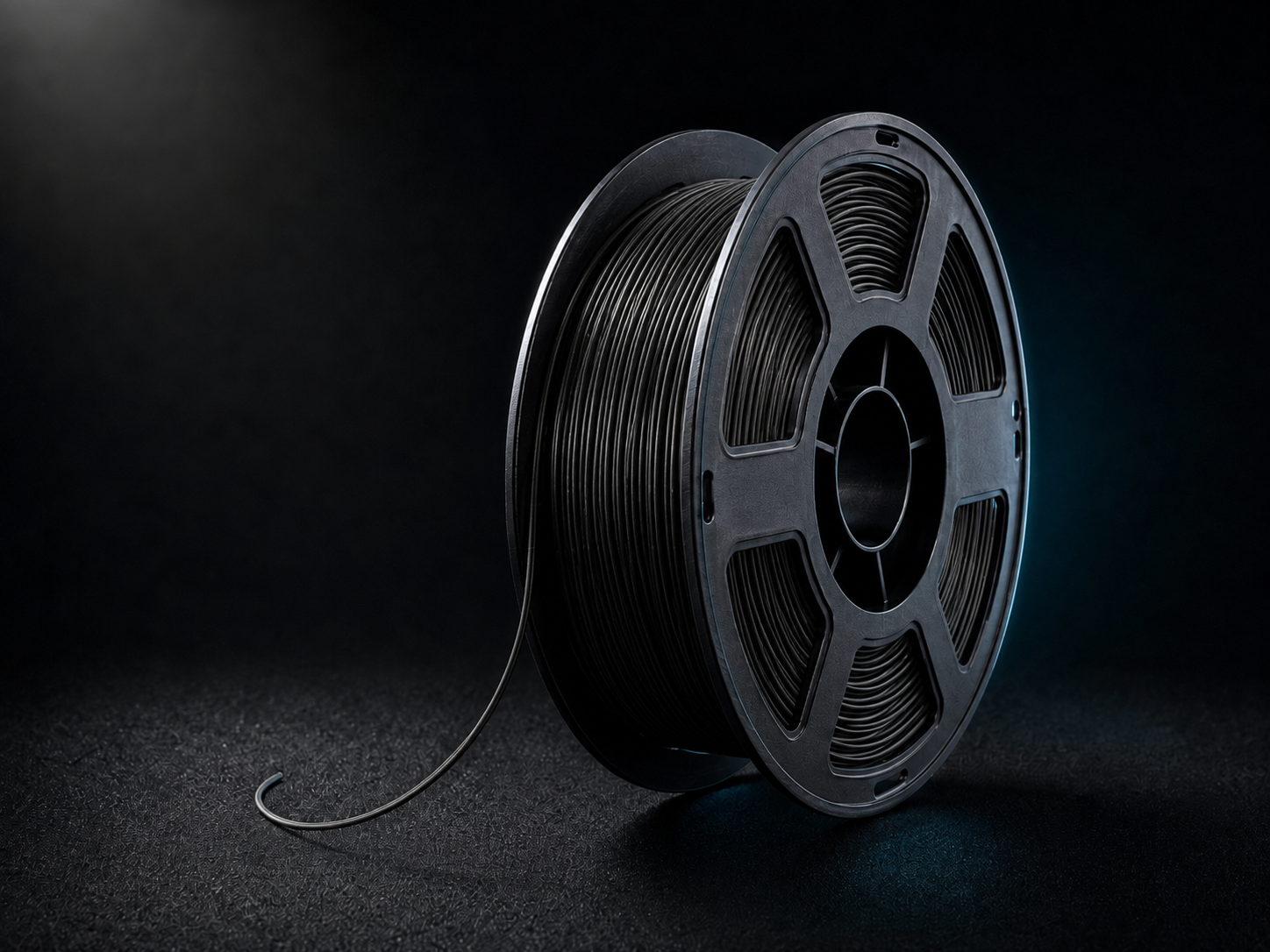Spool of matte black carbon-fibre PETG-CF filament